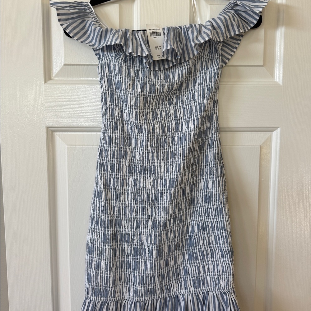 Abercrombie & Fitch Blue and White Striped Mini Dress